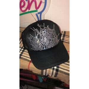 Sp5der Diamond Web mesh Trucker hat Black